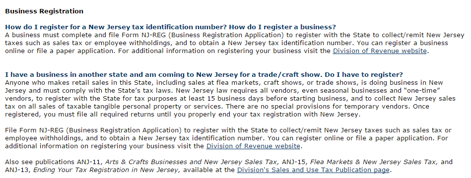 New Jersey Business Registration